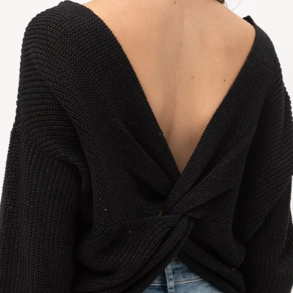 ⚡FINAL SALE! Black Pullover Fleck Sweater - Picture 6 of 6